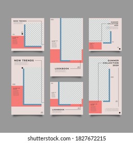 Trendy editable template for social network stories and posts, vector illustration. Design backgrounds for social media