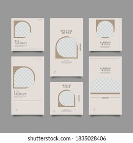 Trendy editable template for social network stories and posts, vector illustration. Design backgrounds for social media	