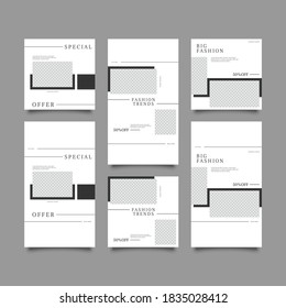 Trendy editable template for social network stories and posts, vector illustration. Design backgrounds for social media	