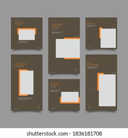 Trendy editable template for social network stories and posts, vector illustration. Design backgrounds for social media