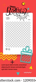 Trendy editable template for social networks stories, vector illustration. Design backgrounds for social media.