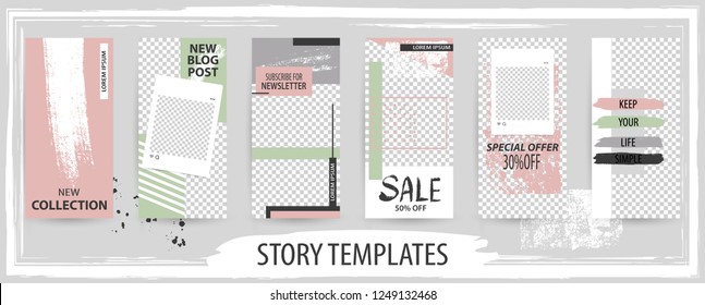 Trendy editable template for social networks stories, story, vector illustration. Design backgrounds for social media