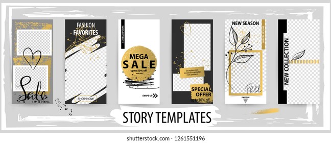 Trendy editable template for social networks stories. vector illustration. Design backgrounds for social media.