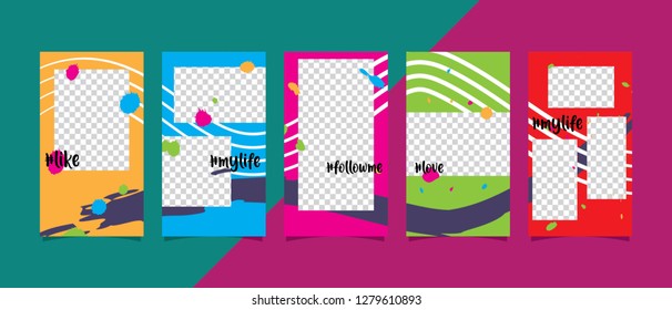 Trendy editable template for social networks stories , vector illustration. Design backgrounds for social media.