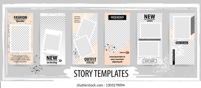 Trendy editable template for social networks stories, vector illustration. Design backgrounds for social media.