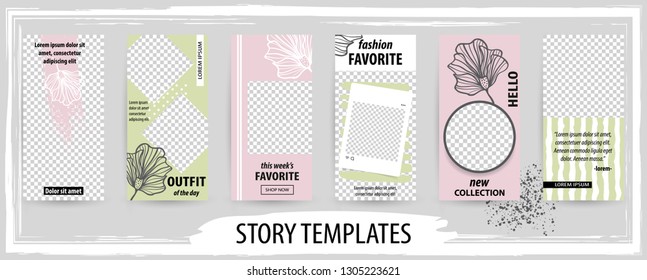 Trendy editable template for social networks stories, vector illustration. Design backgrounds for social media.