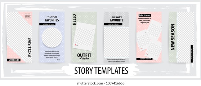 Trendy editable template for social networks stories, vector illustration. Design backgrounds for social media.