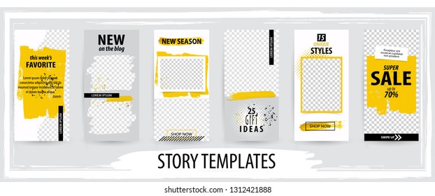 Trendy editable template for social networks stories, vector illustration. Design backgrounds for social media.