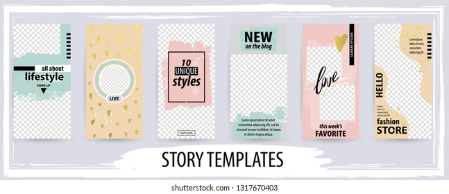 Trendy editable template for social networks stories, vector illustration. Design backgrounds for social media.