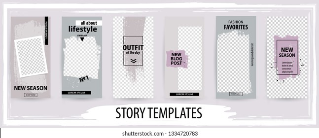 Trendy editable template for social networks stories, story, vector illustration. Design backgrounds for social media.