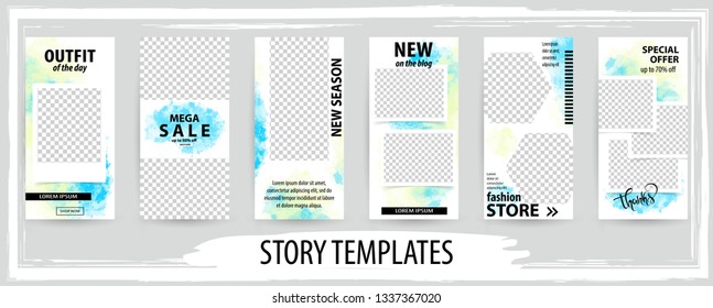 Trendy editable template for social networks stories, vector illustration. Design backgrounds for social media.