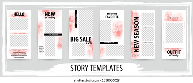 Trendy editable template for social networks stories, vector illustration. Design backgrounds for social media.