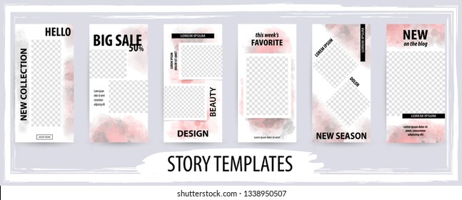 Trendy editable template for social networks stories, vector illustration. Design backgrounds for social media.