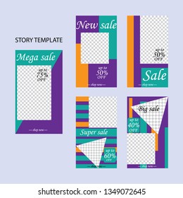 Trendy editable template for social networks stories, vector illustration. Design backgrounds for social media.