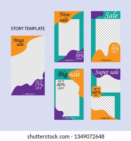 Trendy editable template for social networks stories, vector illustration. Design backgrounds for social media.