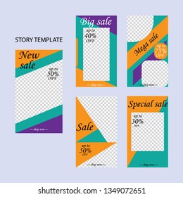 Trendy editable template for social networks stories, vector illustration. Design backgrounds for social media.