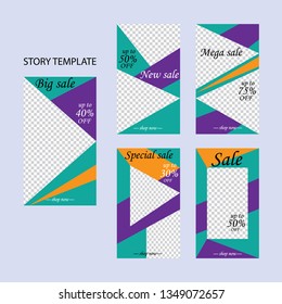 Trendy editable template for social networks stories, vector illustration. Design backgrounds for social media.