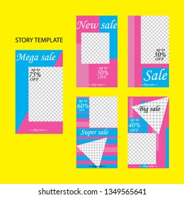 Trendy editable template for social networks stories, vector illustration. Design backgrounds for social media.