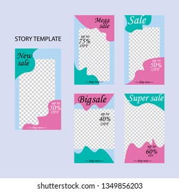 Trendy editable template for social networks stories, vector illustration. Design backgrounds for social media.