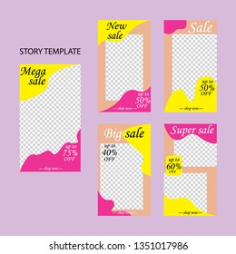 Trendy editable template for social networks stories, vector illustration. Design backgrounds for social media.