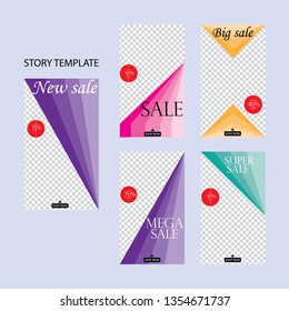 Trendy editable template for social networks stories , vector illustration. Design backgrounds for social media.