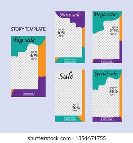 Trendy editable template for social networks stories , vector illustration. Design backgrounds for social media.