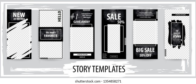 Trendy editable template for social networks stories, vector illustration. Design backgrounds for social media.