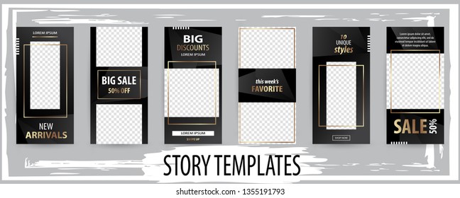 Trendy editable template for social networks stories, vector illustration. Design backgrounds for social media.