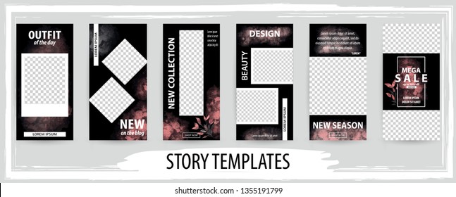 Trendy editable template for social networks stories,vector illustration. Design backgrounds for social media.