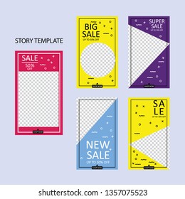 Trendy editable template for social networks stories , vector illustration. Design backgrounds for social media.