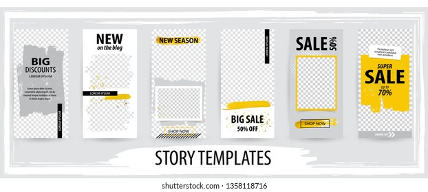 Trendy editable template for social networks story, vector illustration. Design backgrounds for social media.