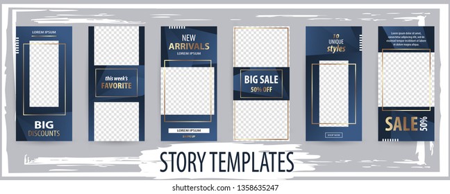 Trendy editable template for social networks story, vector illustration. Design backgrounds for social media.