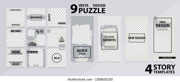 Trendy editable template for social networks stories and posts, vector illustration. Design backgrounds for social media.