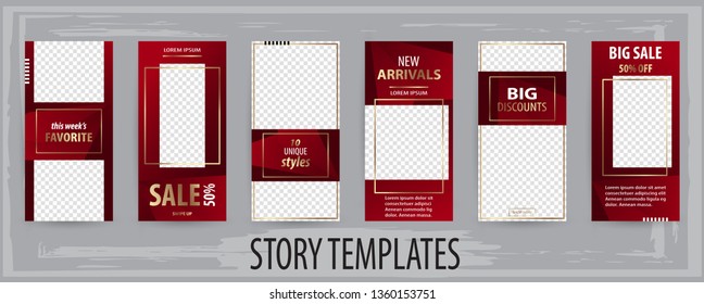 Trendy editable template for social networks story, vector illustration. Design backgrounds for social media.