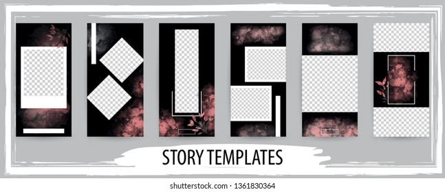 Trendy editable template for social networks story, vector illustration. Design backgrounds for social media.