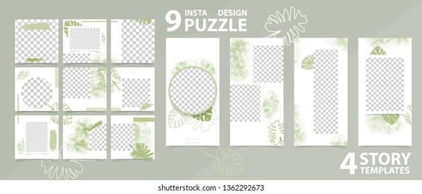 Trendy editable template for social networks stories and posts, vector illustration. Design backgrounds for social media.