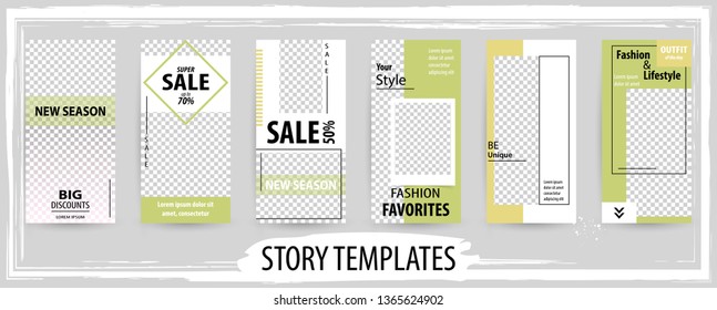 Trendy editable template for social networks story, vector illustration. Design backgrounds for social media.