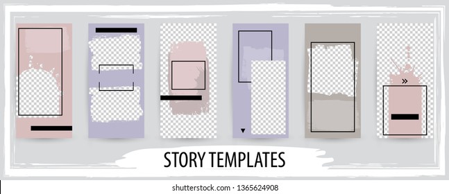 Trendy editable template for social networks story, vector illustration. Design backgrounds for social media.