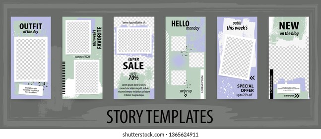 Trendy editable template for social networks story, vector illustration. Design backgrounds for social media.