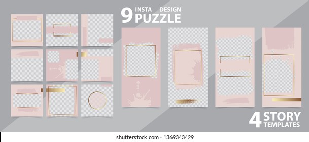 Trendy editable template for social networks stories and posts, vector illustration. Design backgrounds for social media.