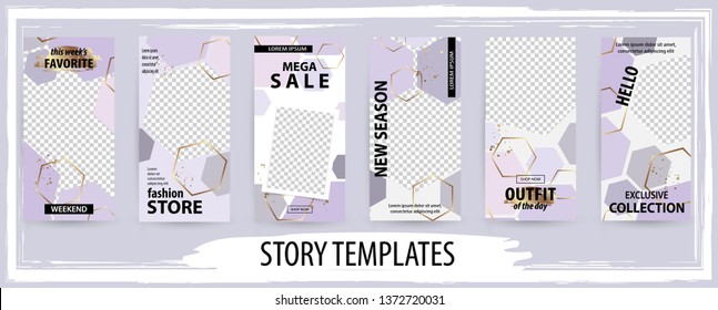 Trendy editable template for social networks story, vector illustration. Design backgrounds for social media.