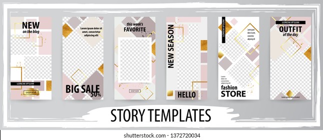 Trendy editable template for social networks story, vector illustration. Design backgrounds for social media.