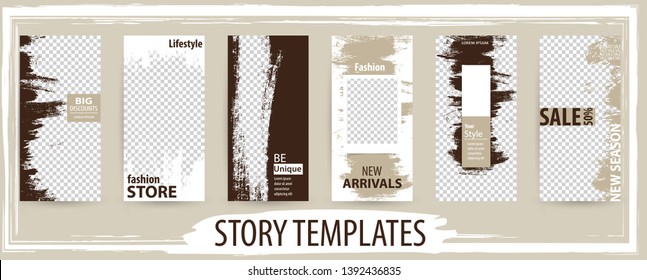 Trendy editable template for social networks story, vector illustration. Design backgrounds for social media.