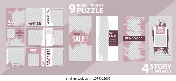 Trendy editable template for social networks stories and posts, vector illustration. Design backgrounds for social media.