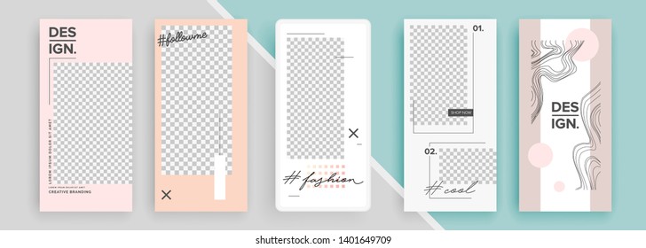 Trendy editable template for social networks stories, vector illustration. Design backgrounds for social media.