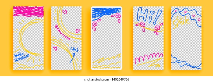 Trendy editable template for social networks stories, vector illustration. Design backgrounds for social media.