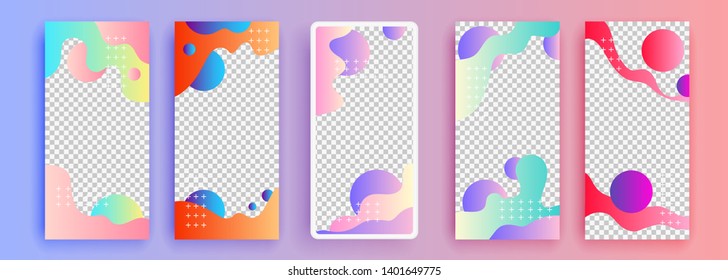 Trendy editable template for social networks stories, vector illustration. Design backgrounds for social media.
