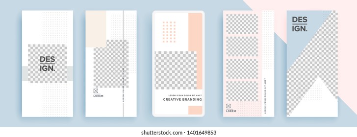 Trendy editable template for social networks stories, vector illustration. Design backgrounds for social media.