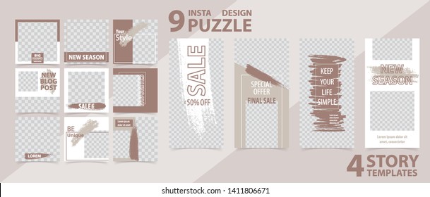 Trendy editable template for social networks stories and posts, story, vector illustration. Design backgrounds for social media.