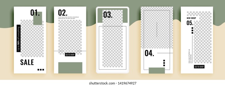 Trendy editable template for social networks stories, vector illustration. Design backgrounds for social media.